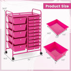 LDAILY 15 Drawer Rolling Storage Cart, Rolling Cart - Image 3