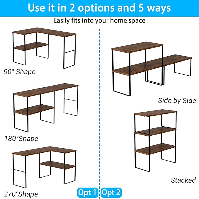 Golener Countertop Organizer Corner Shelf, 2 Tier Adjustable Stackable Corner - Image 6