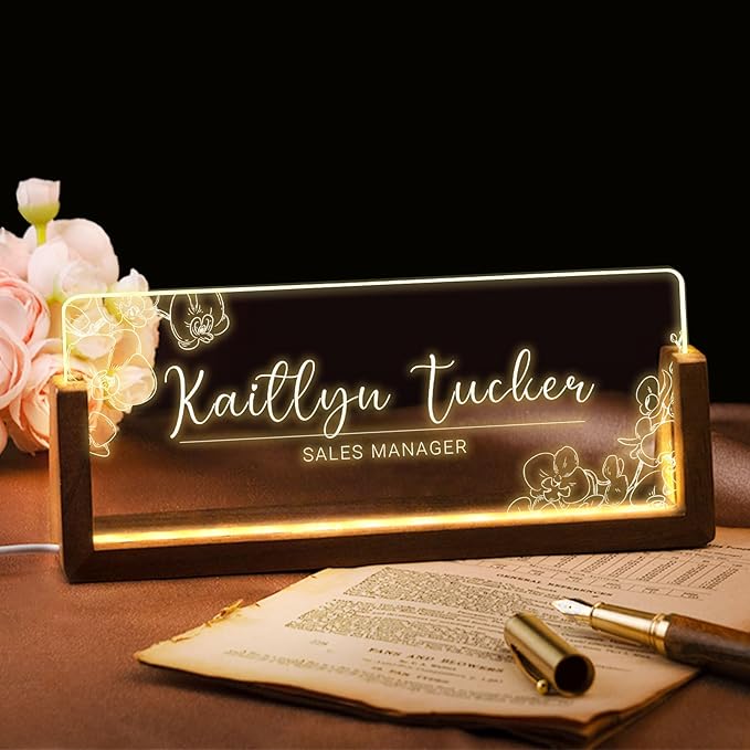 Desk Name Plate Personalized, Custom Office Light Up Name Plate - Image 8