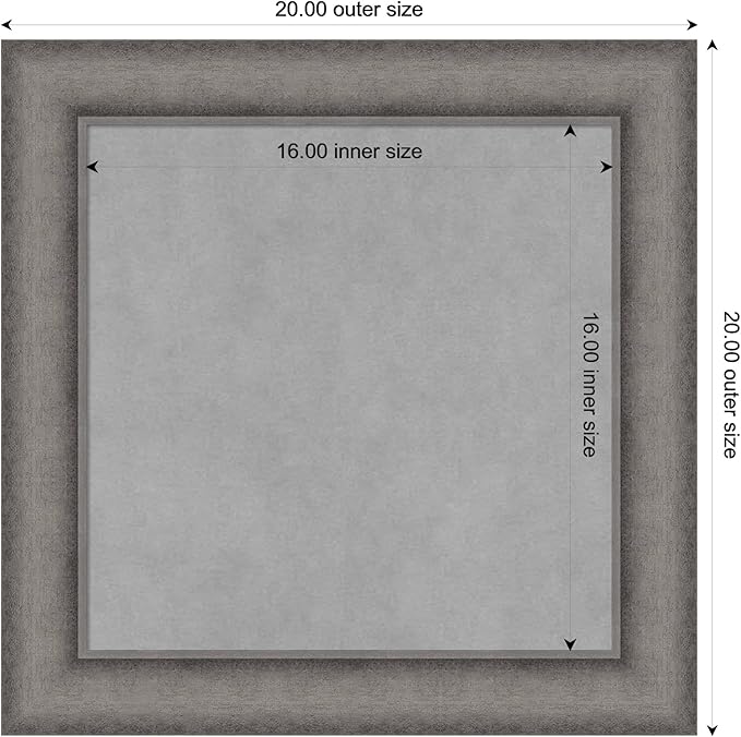 Amanti Art Grey Framed Magnetic Board 20x20 Small Vision Board - Image 4