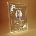 Personalized Memorial Glass Plaque, Custom Glass Plaque for Loss of Loved One, Keepsake Sympathy Gift and Celebration of Life Décor (8"x10", Design 2 (8x10))