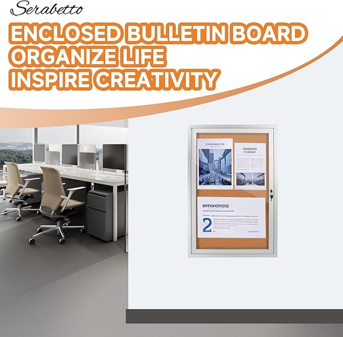 Enclosed Bulletin Board with Locking Door, Outdoor Bulletin Board Weatherproof - Image 7
