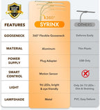syrinx led desk lamp for office home, dual, close-up detail