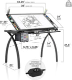 Artograph Futura Light Tracing Table for Artists with Storage and Adjustable Stand, Dimmable Night Glass Work Top