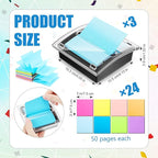 Meanplan 3 Pack Pop up Sticky Dispenser Note Holder Black Base - Image 2