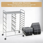 HAPPYGRILL 15-Drawer Rolling Cart, Storage Carts - Image 6