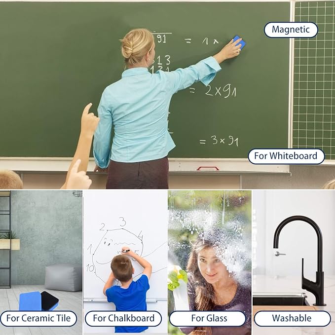 Dry Erase Erasers, 48 Pack Magnetic Whiteboard Eraser Chalkboard Eraser Dry - Image 7