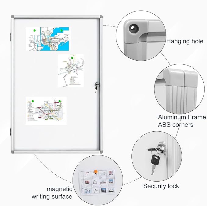 BEST BOARD Lockable Magnetic Enclosed 36x24 inches Dry-Erase whiteboard - Image 3