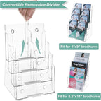 Argvey Acrylic Brochure Holder 8.5 x 11 inches, 4 Tier Clear Brochure Display - Image 2