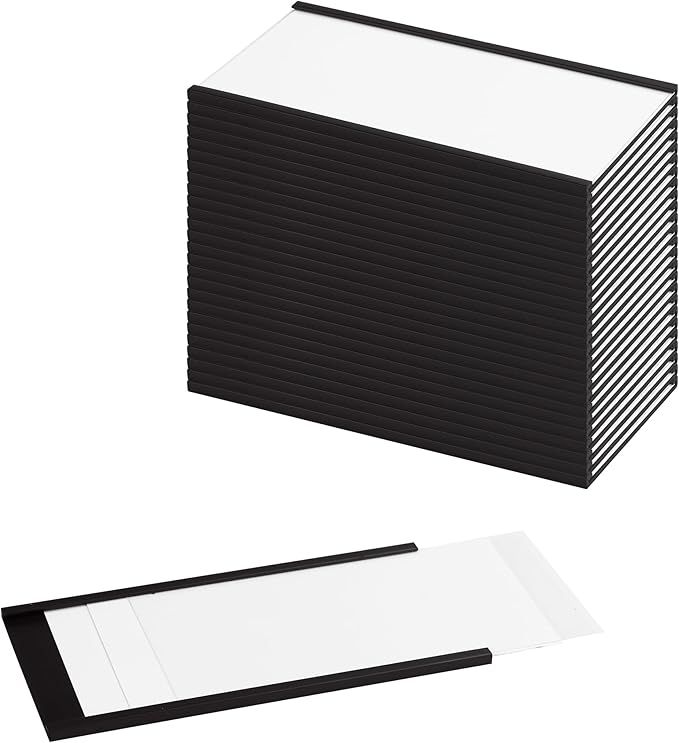 LLPT Magnetic Label Holder 5" x 3" 26 Packs C Channel White Paper Cards by LLPT-AllAboutAdhesiveTapes