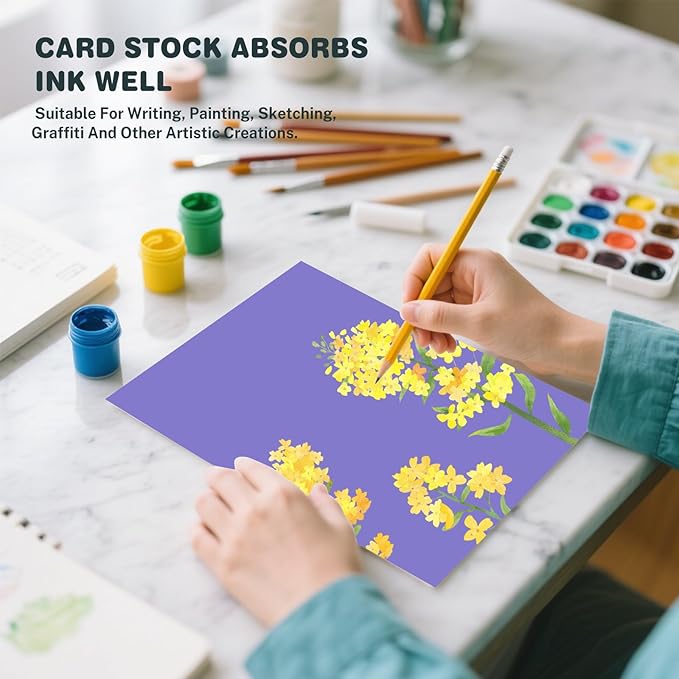 Cardstock 8.5 X 11, 40 Sheets, Dark purple Card Stock, 75lb/ 200gsm Copy Paper - Image 6