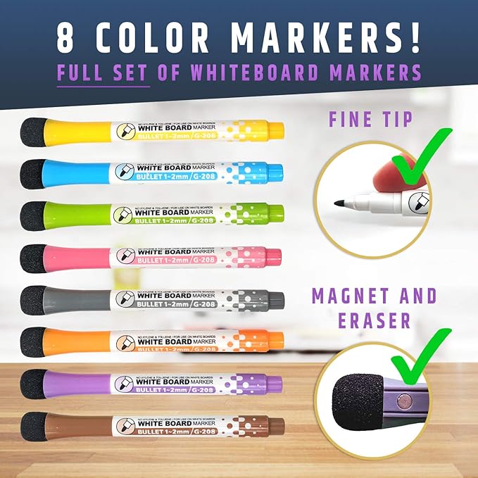 Large Dry-Erase Magnetic Monthly Calendar + Free Bonus: 3 Grocery/to-Do List - Image 5