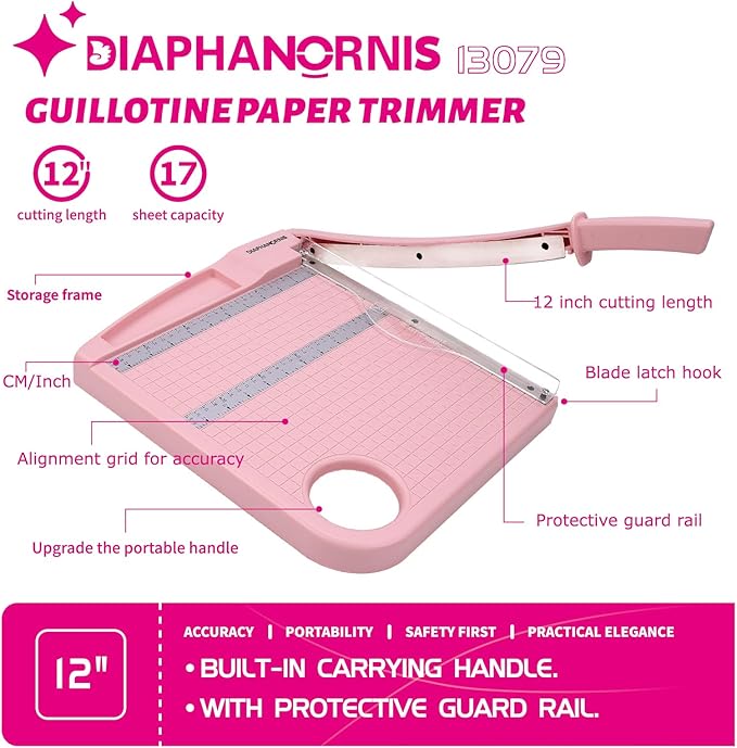 Paper Cutter, Paper Trimmer12" Cutting Length Heavy Duty Guillotine Paper Slicer - Image 2