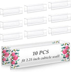 Cinnvoice 10 Pcs 2.25 Inch Cubicle Name Plate Holders Bulk Clear Double Sided by Cinnvoice