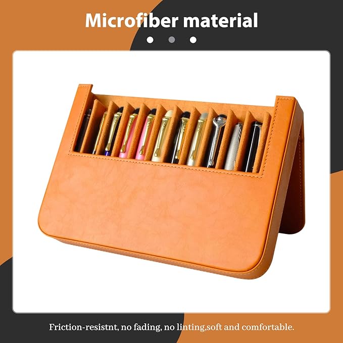 MIVLXLX Leather 12 Fountain Pen/Pencil Tray Case Organizer, Fashion Design - Image 3