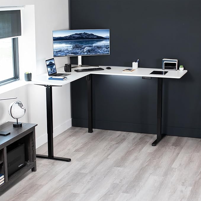 VIVO Electric Corner 75 x 63 inch L-Shaped Standing Desk, Memory Height - Image 2