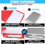 Red Plastic Clipboard with Storage, TFDLCG zm High Capacity Clip Boards 8.5x11 - Image 4