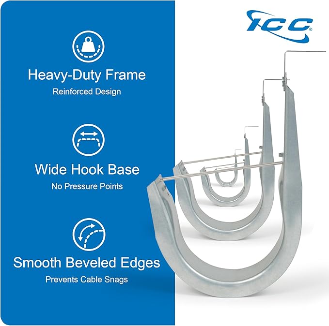 ICC Ceiling Mount J Hook 1 5/16” Without Retainer Clip – Galvanized Steel Cable - Image 6