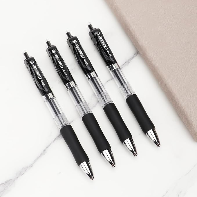 Lekreo Classic Retractable Gel Roller Pens, 0.7mm Fine Point Black Ink - Image 7