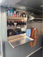 universal trailer and garage organizer kit, aluminum storage, front angle view