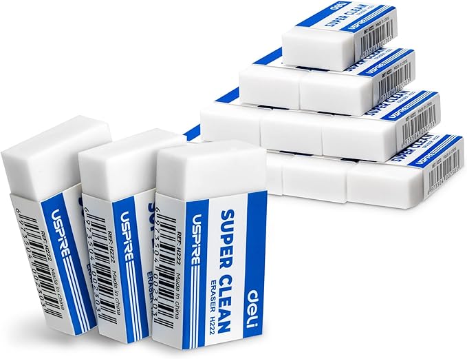 Deli Pencil Erasers, Pencil Eraser, 10 Pack, Erasers by delioffice