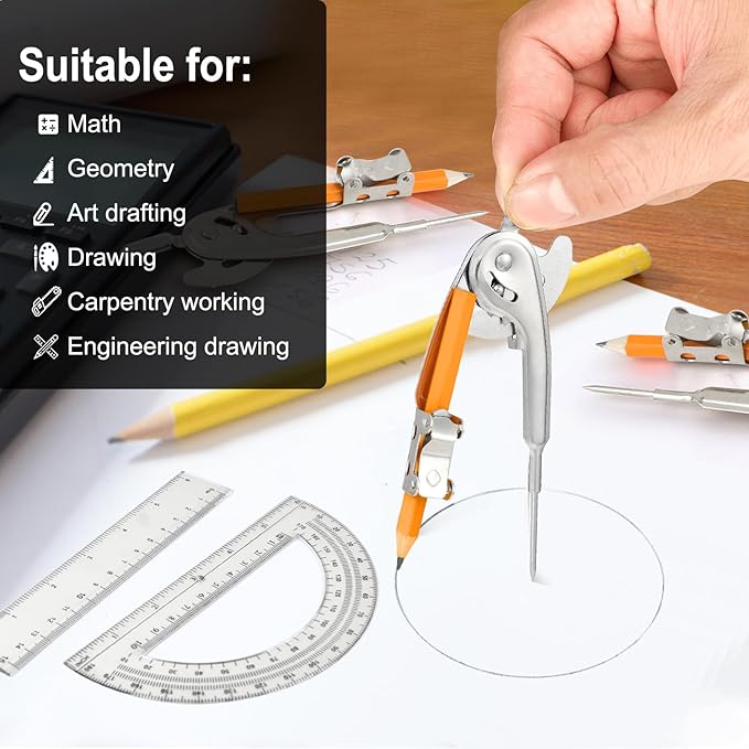 120 Pieces Geometry Math Set Compass - Image 5
