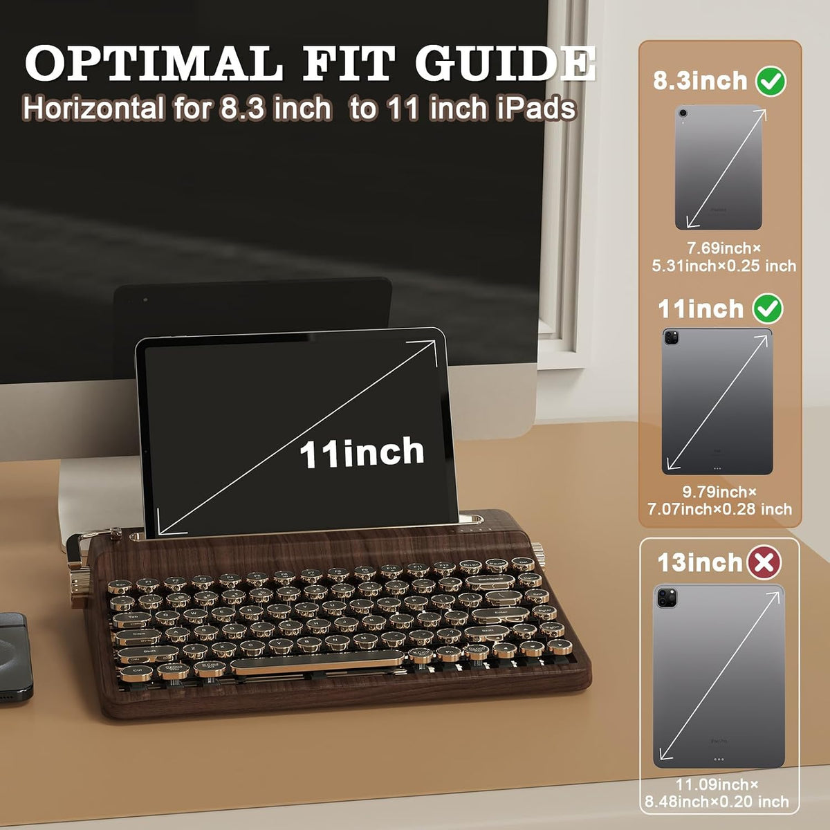 YUNZII QL75 Retro Typewriter Hot Swap RGB Keyboard(Wood, Cocoa V2)