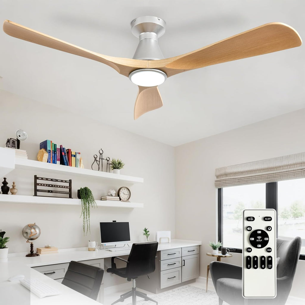 depuley 52-inch ceiling fans with lights: wood 3, main product view