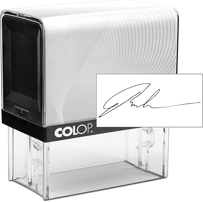 COLOP Extra Large Size Self Inking Custom Signature Stamp by Rubber+Stamp+Creation