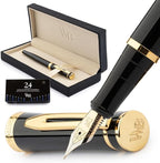 Wordsworth & Black Fountain Pen Set, Medium Nib, Includes 24 Ink Cartridges and by WordsworthBlack