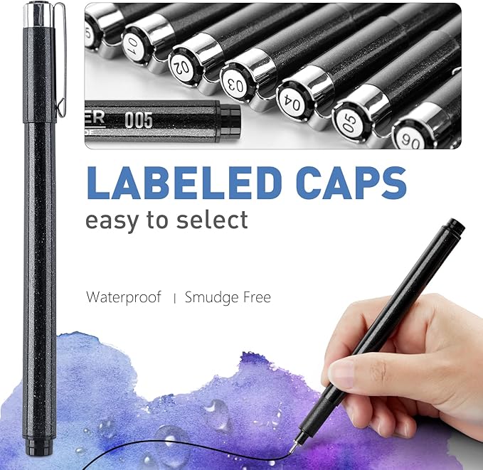 YISAN Drawing Art Pens, Micro Fineliner Pens, Fine Tip Manga Markers - Image 3