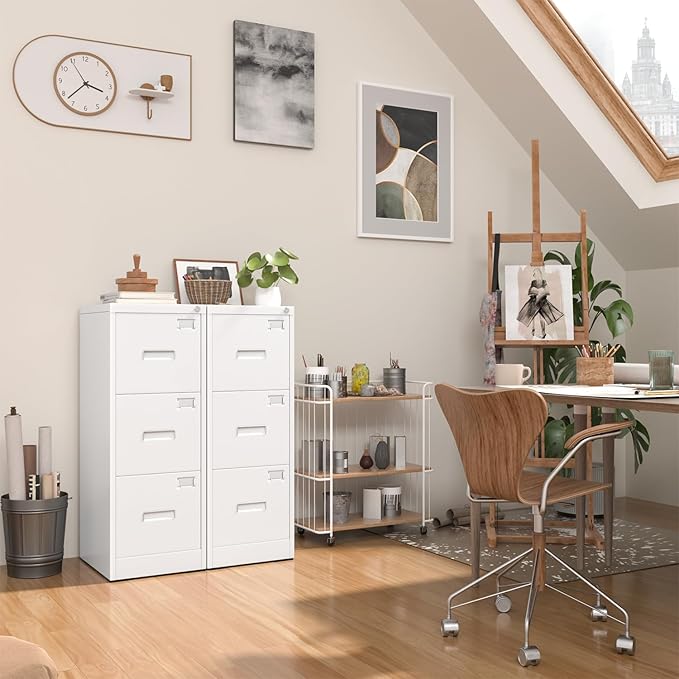 INTERGREAT 3 Drawer File Cabinet, Locking Tall File Cabinets - Image 7