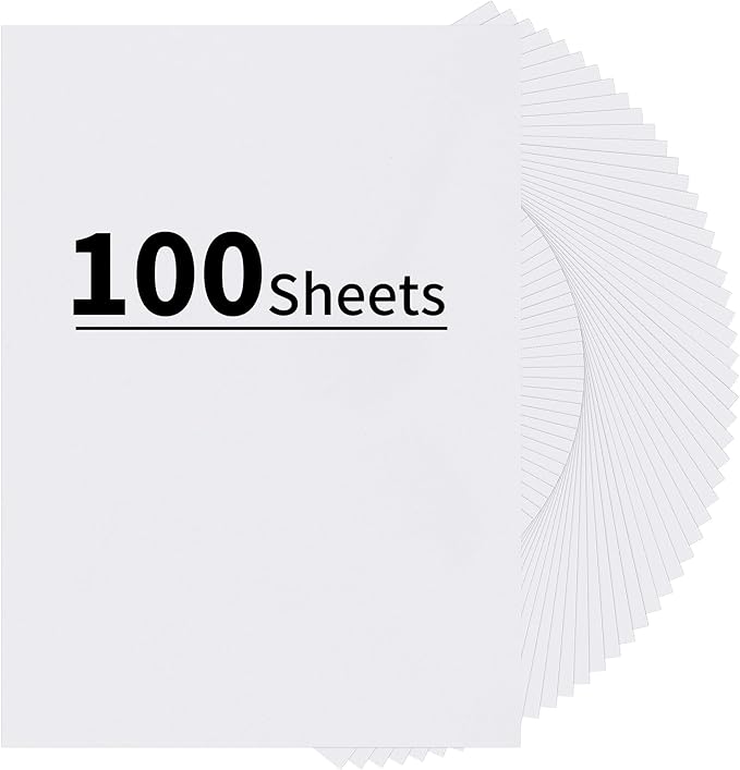100 Sheets White Cardstock 8.5 X 11 Inches, 92lb/250gsm Heavy Weight Printer by UnclePaul