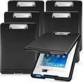 6 Pieces Clipboard with Storage, 9.5 x 13.5 Heavy Duty Plastic Storage Clipboard by Chinco