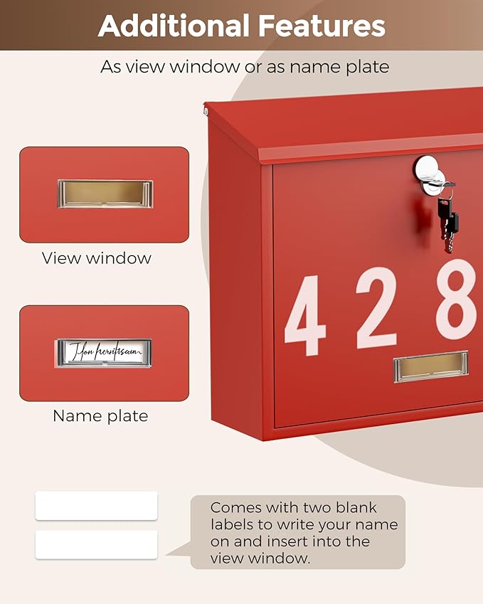LAND·VOI Locking Wall-Mount Mailbox - Image 8