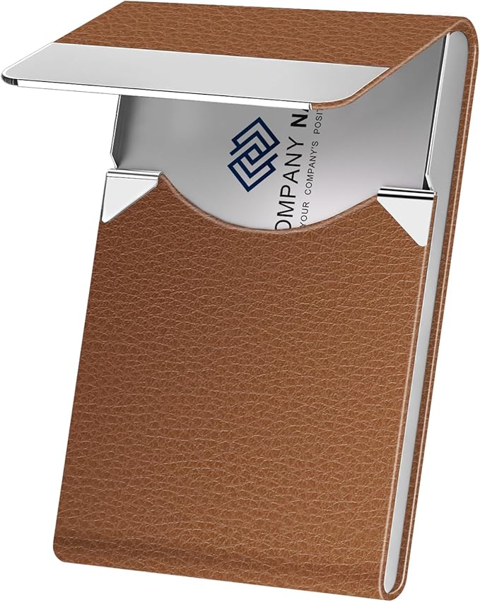 Business Card Holder with Ultra Slim Design, Business Card Case with Premium PU by DMFLY