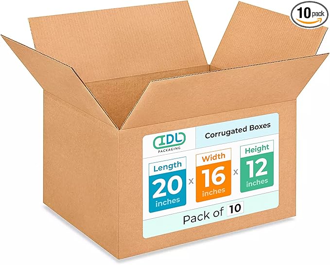 Large Shipping & Moving Boxes 20x16x12 inches by IDLPackaging