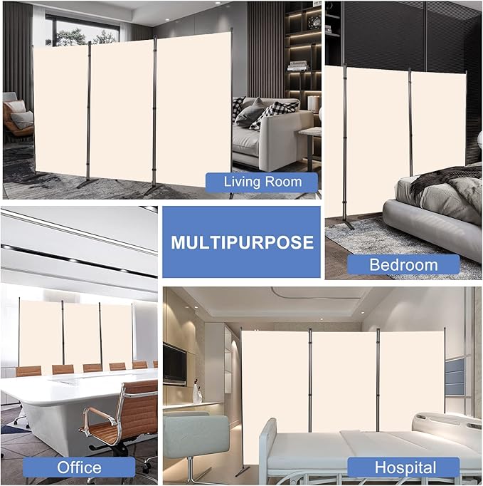 Room Divider 6FT Folding Privacy Screens, 3 Panel Partition Room Dividers - Image 6