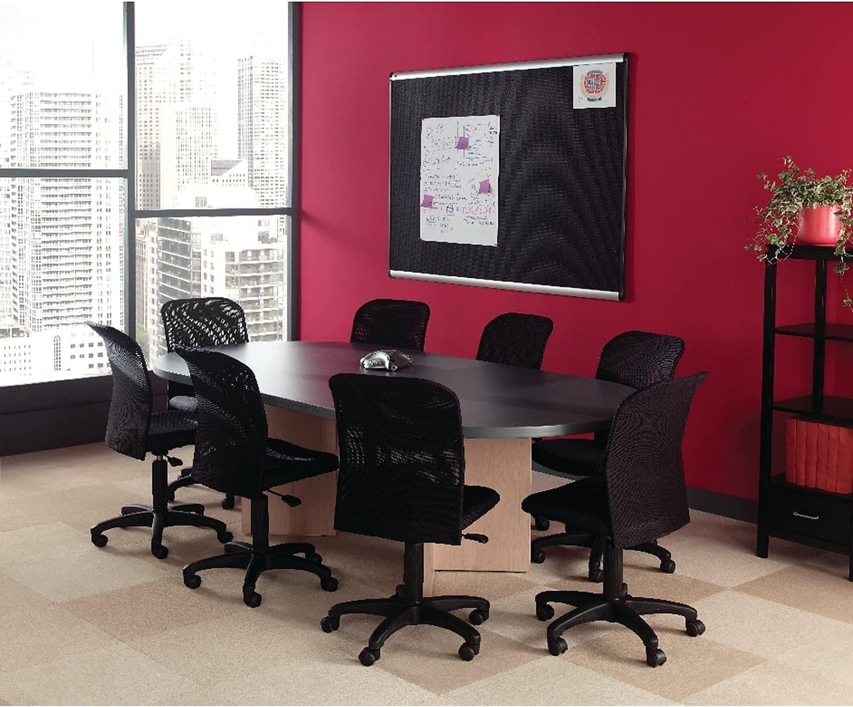 Quartet Bulletin Board, 3' x 2', Embossed, Hi-Density Foam, Aluminum ...