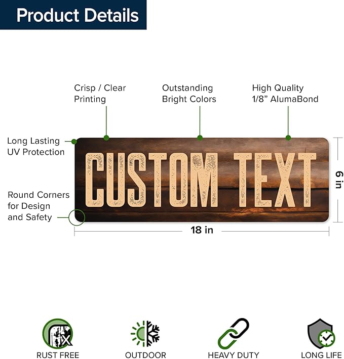 Custom Sign, Custom Street Sign, 11 Font Colors, 13 Font Styles, 4 Hole Options - Image 6