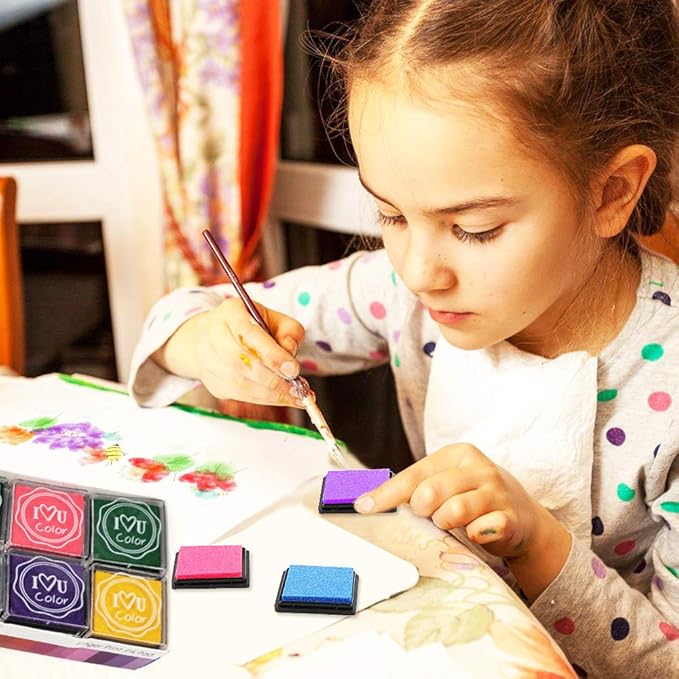 GTLZLZ Ink Pads for Kids, 20 Colors Craft Ink Pad, Washable Finger Ink Pads for - Image 6