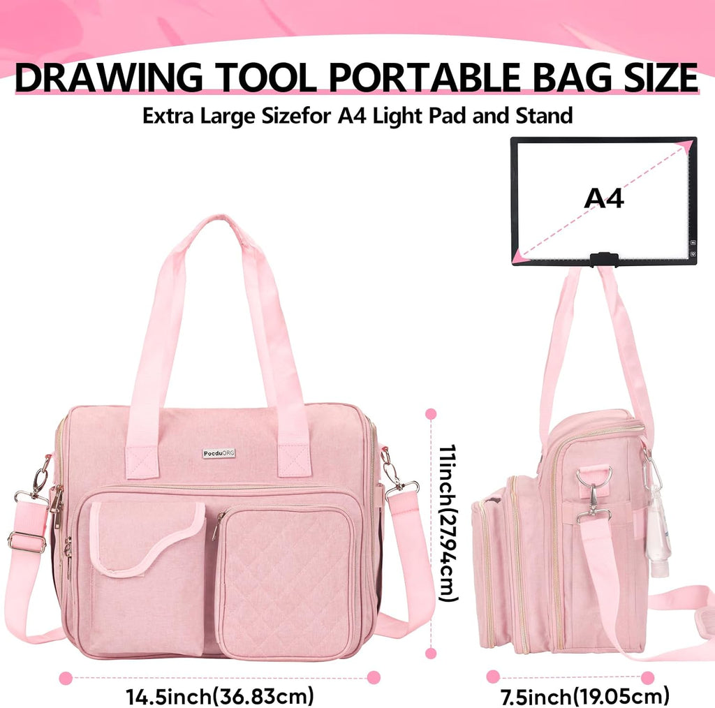 portable a4 light pad storage bag for diamond shown in use