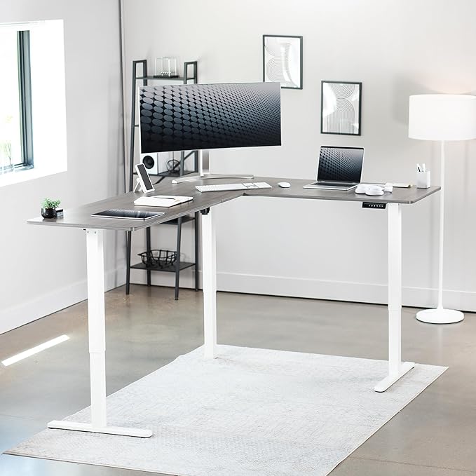 VIVO Electric Corner 75 x 63 inch L-Shaped Standing Desk, Memory Height - Image 2