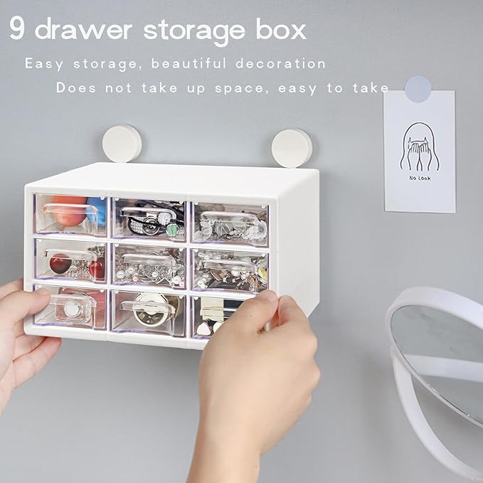 Desk Storage Organizer with 9 Drawers, FODIENS Stackable Desktop Craft Drawer - Image 7