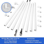 Cord Hider Wall for One Cord, 136in Cord Covers for Wires on Wall, Easy Install - Image 6