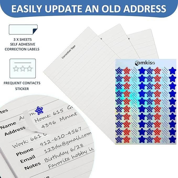 Comkiso Address Book with Individual Alphabetical Tabs Laminated, Large Print - Image 6