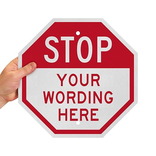 SmartSign Custom STOP Sign 12" x 12" 3M Engineer Grade Reflective Aluminum - Image 8