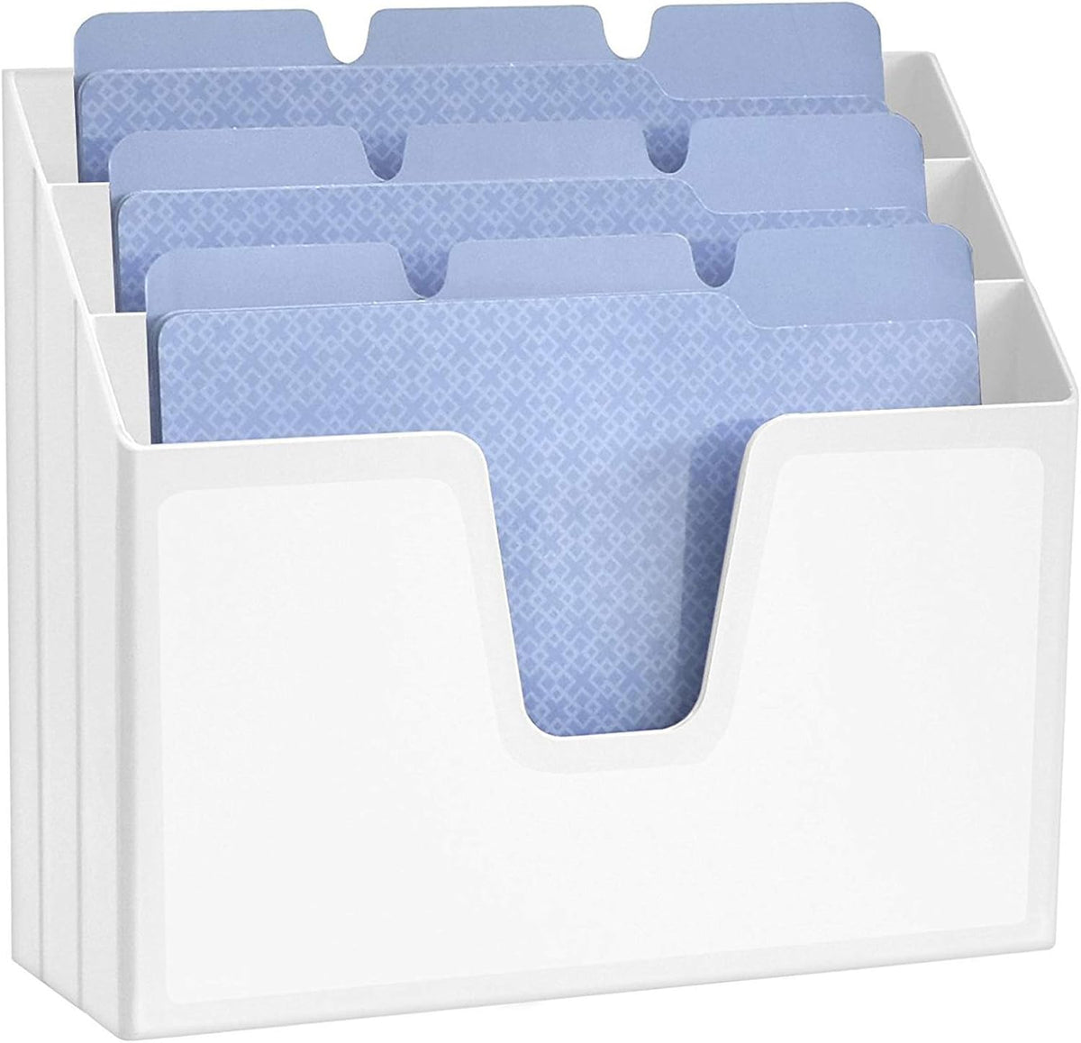 Acrimet Horizontal Triple File Folder Organizer Sorter, Letter Size, White