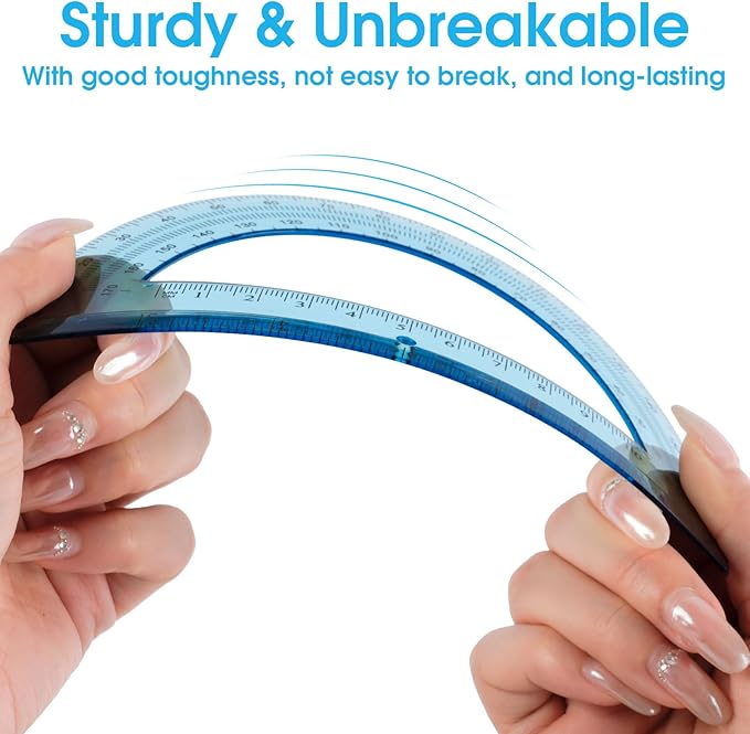 Hoiny 10 Pack Clear Protractor, 6 Inch Plastic Protractors, 180 Degrees - Image 4