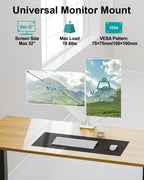dual monitor arm desk mount fits max 32 shown in use